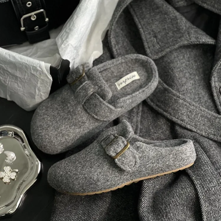 外穿百搭保暖棉拖鞋博肯软底加绒防滑秋冬ins情侣包头