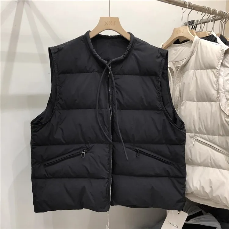 宽松小个子无袖马甲短款简约外套女2025冬新款秋冬百搭外穿马夹