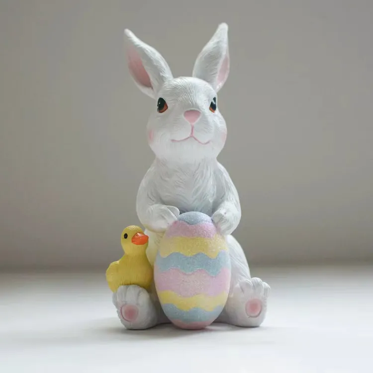创意动物造景装饰仿真花园庭院卡通树脂兔子摆件