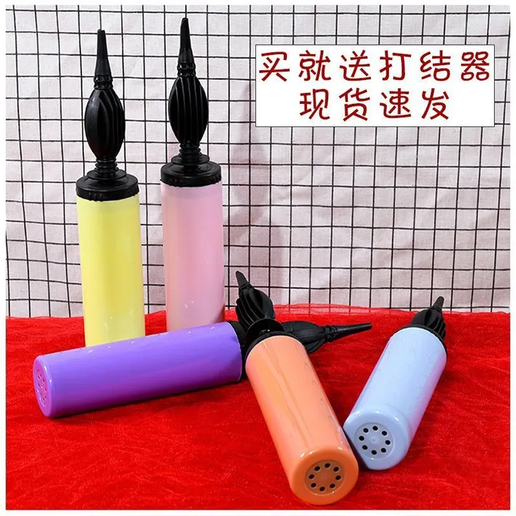 手推气球打气筒夜市摆地摊高级打气球神器充气手动双向长条工具