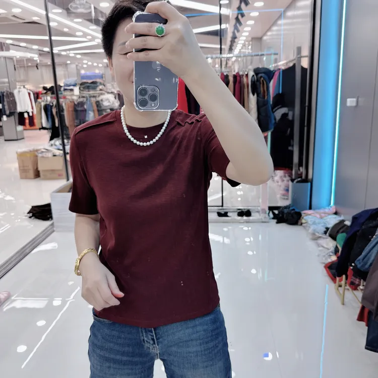 百搭螺纹不易起球7色短袖长袖高级上衣53200