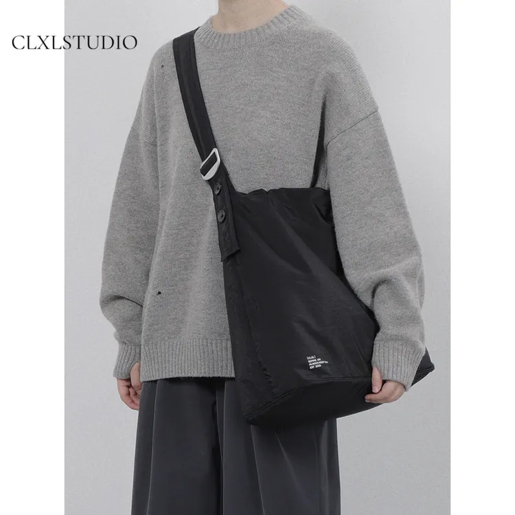 CLXL Studio通勤极简微皱感防水单肩托特HOBO包大容量斜挎包男女
