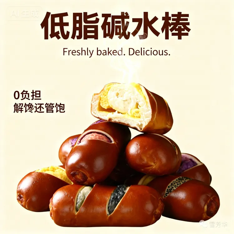 碱水面包蔗糖夹心代餐低脂饱腹现做现发早餐代餐