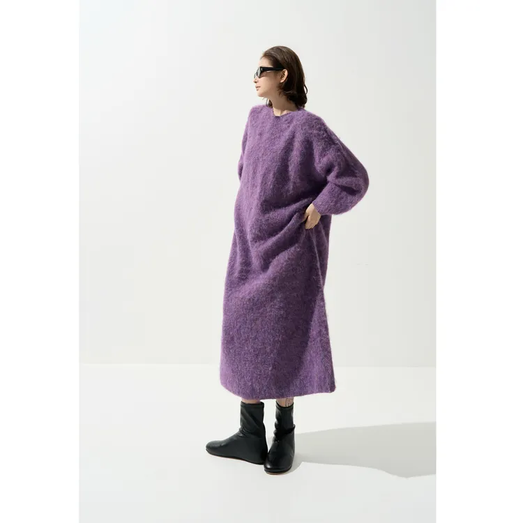 10/28【无束律动】冬季慵懒风净版毛衣裙女过膝长款连衣裙62844