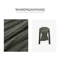 【王暖阳】影瘦|设计感V领调节抽褶显瘦正肩针织衫