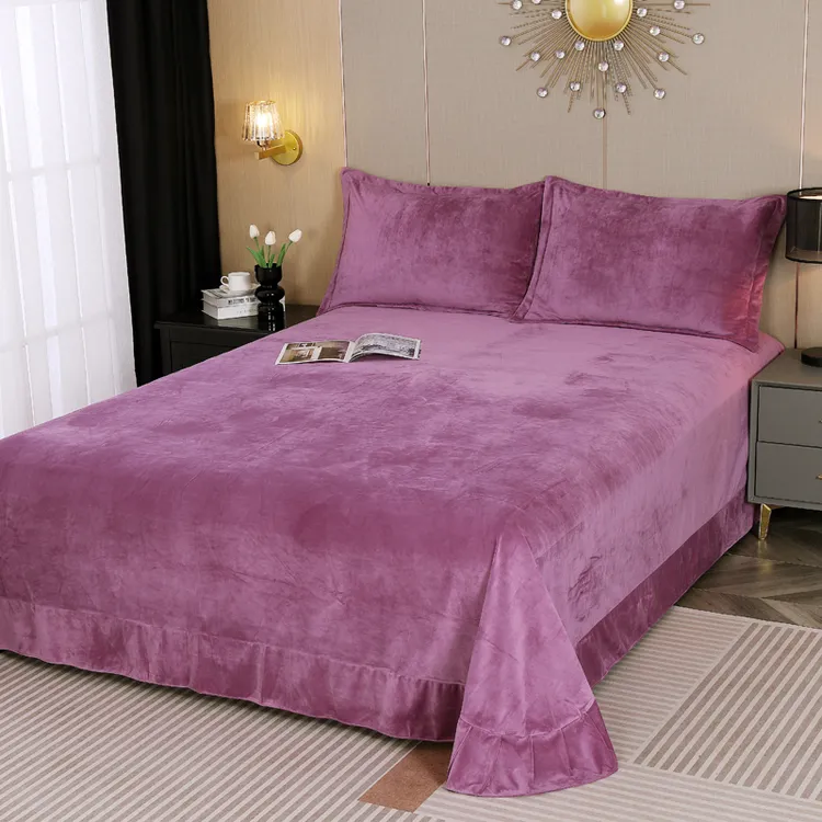 秋冬加绒加厚牛奶绒床单单件2025新款榻榻米被单枕套床品加大炕单