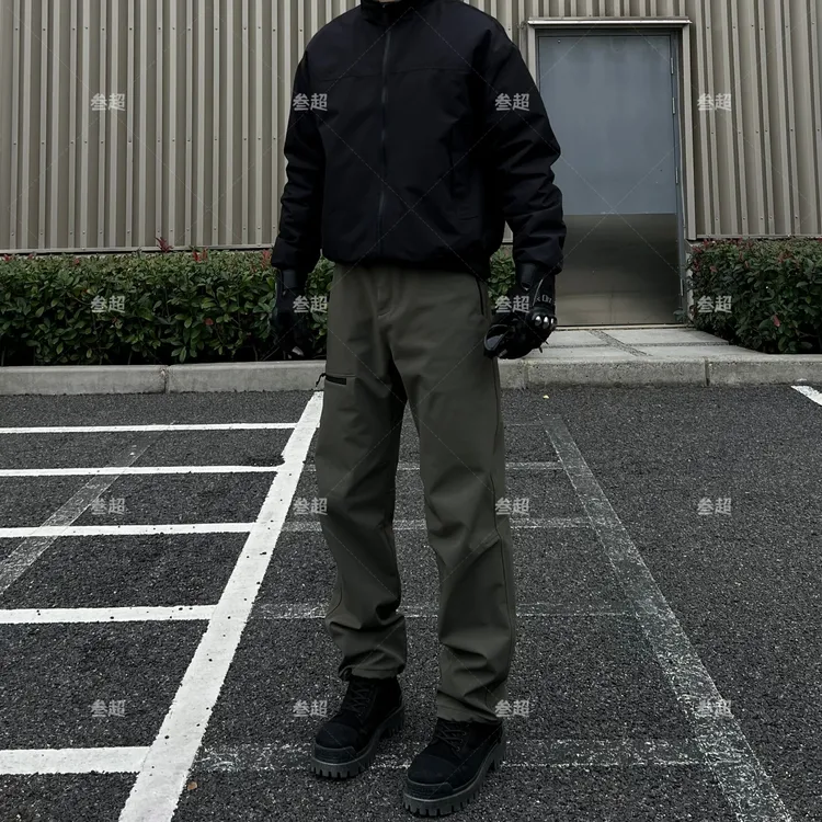 秋冬神裤美式三防户外登山裤纯色加绒拉链袋保暖立体剪裁裤