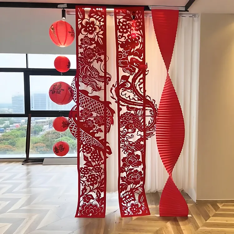 新款晨袍布置装饰结婚新房酒店出阁门口结婚对联户外卧室背景墙