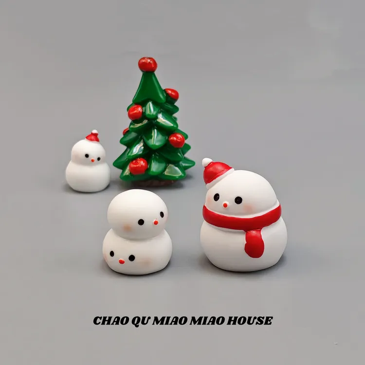 无聊了摆一堆胖嘟嘟小雪人可爱圣诞冬日氛围感办公室中控摆件车载