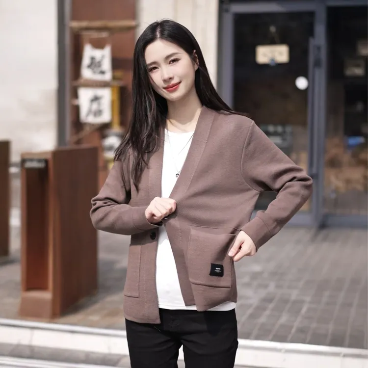 春秋季抗起球简约开衫时尚百搭外穿毛衣男士休闲针织衫外套32502