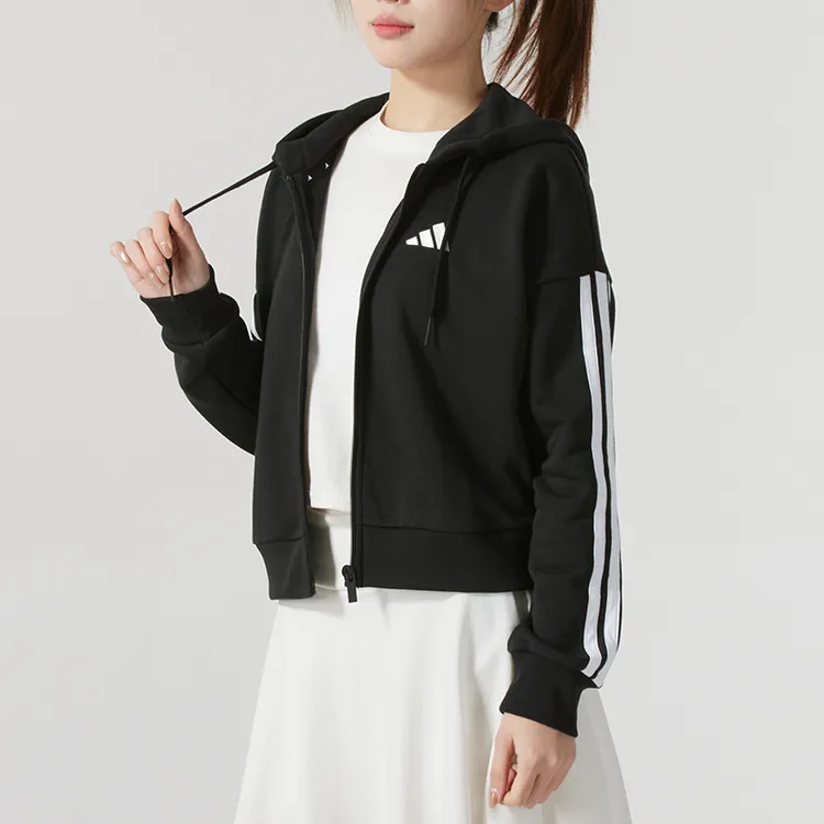 「抖音冬日穿搭」阿迪达斯外套女装美式三条杠运动服休闲夹克JE0052