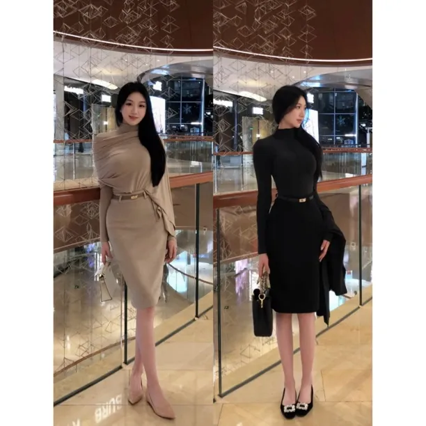 希野逸儿【矜奢搭配王】修身中长款简约半身裙百搭直筒包臀裙女冬季