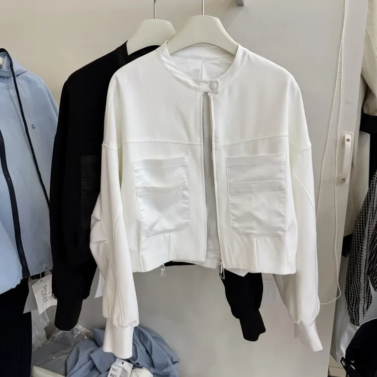 【77专属】夹克薄款棒球服外套女款秋季新款小个子设计感小香风上女