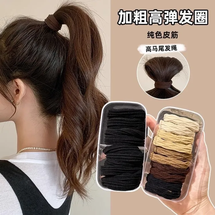 女扎头皮筋不勒头高弹力加粗发圈加宽皮筋头绳扎发高马尾半扎发绳