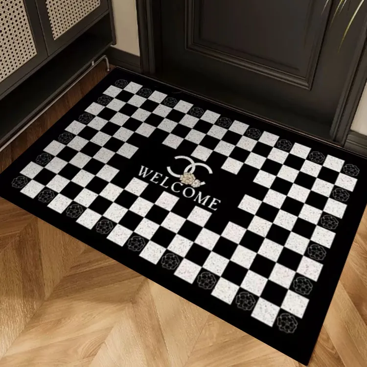 喜庆红色入户门地垫丝圈吸水防滑速干耐脏家用玄关垫