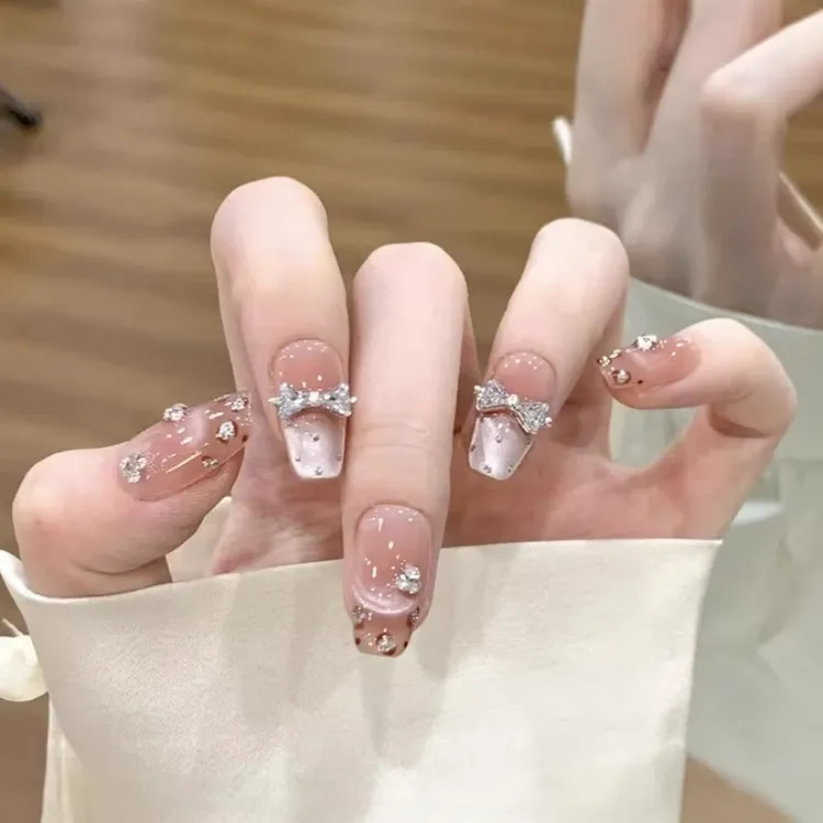 【豹纹小姐】纯手工穿戴甲光疗美甲贴高级感显白指甲可拆卸10片装