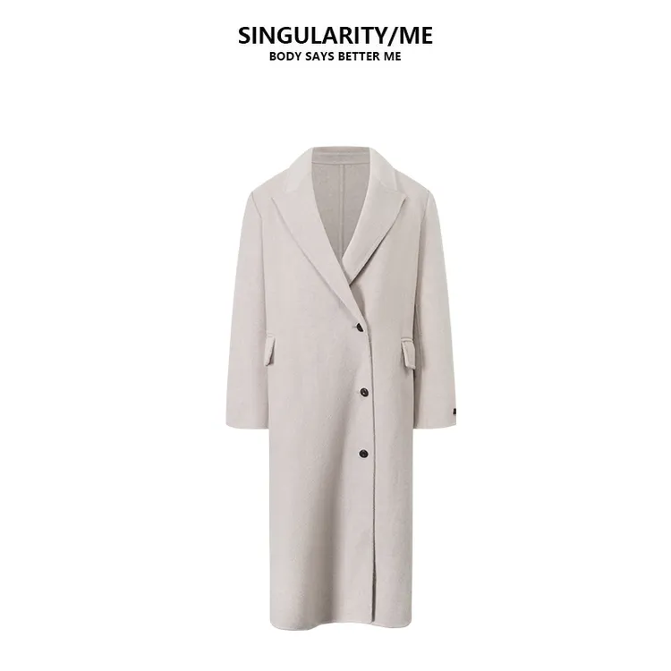 Singularity Me 12A 22166 冬季设计师毛呢保暖呢大衣直下摆大衣