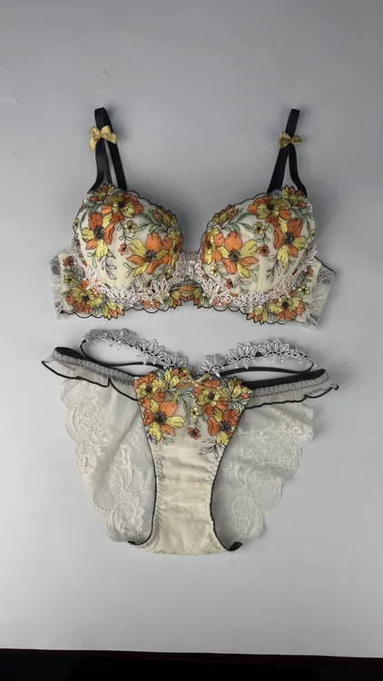 小皇冠高颜值日系蕾丝刺绣透气聚拢时尚软钢圈设计师款内衣套装