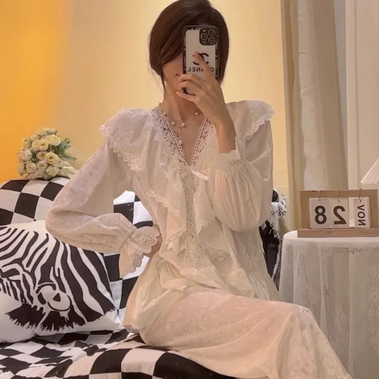 睡衣女2025年春秋夏季新款金丝绒长袖性感蕾丝边高级感家居服套装