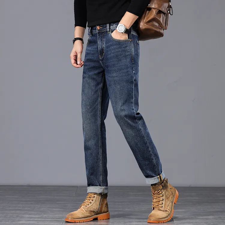 四季款2025春秋新款男士轻直筒牛仔裤微弹力潮流春秋中腰慵懒风