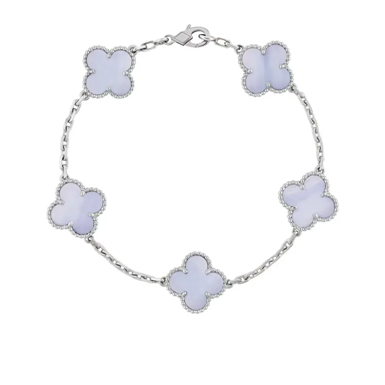 合金手链 2439【清冷贵气紫五花四叶草】清冷时尚显白四叶草手链