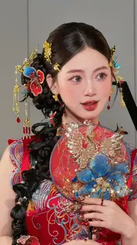 新娘头饰简约公主简单古风流苏凤冠霞大气复古结婚0198