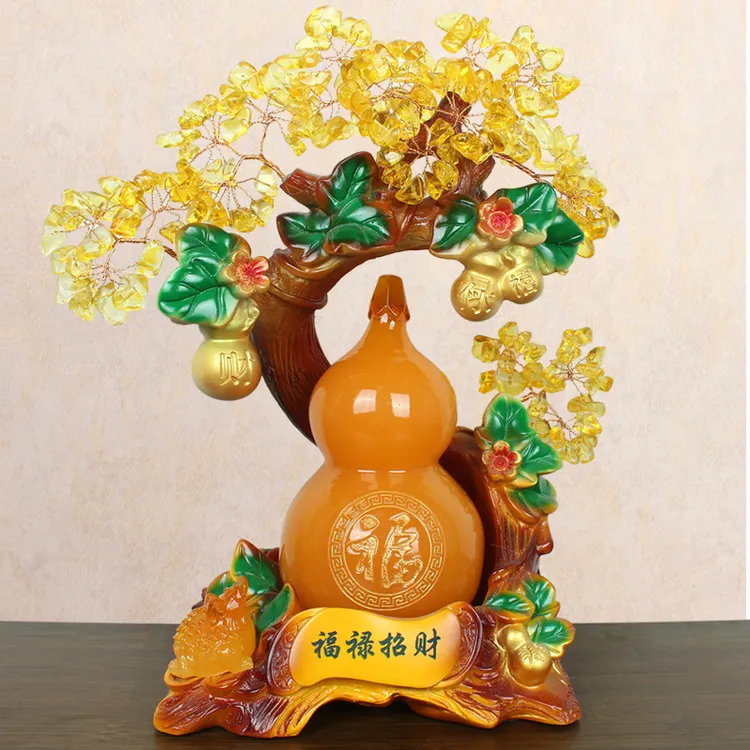 【师傅推荐】日常送礼卧室葫芦摆件家居客厅酒关玄柜乔迁树脂装饰品