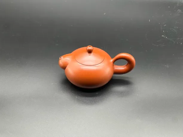 玉乳壶，民间绝技朱红砂，苹果纹金丝楠木纹，全手工原矿，朱红制