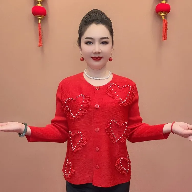 2025春夏新款褶皱小衫弹力年轻打底开衫减龄时尚百搭款