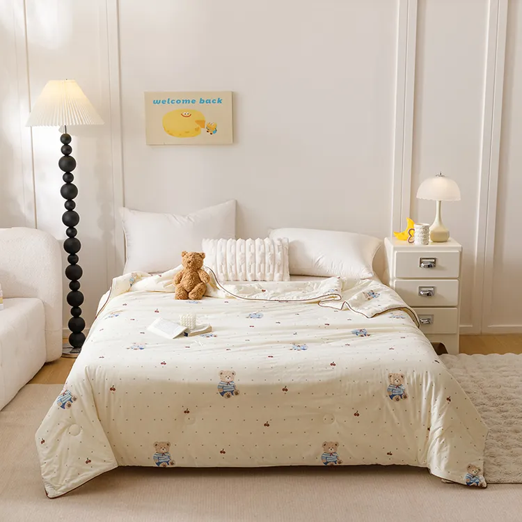 欧凸欧大豆夏被新款A类牛奶丝针织棉夏被软糯凉感空调被婴儿卡通