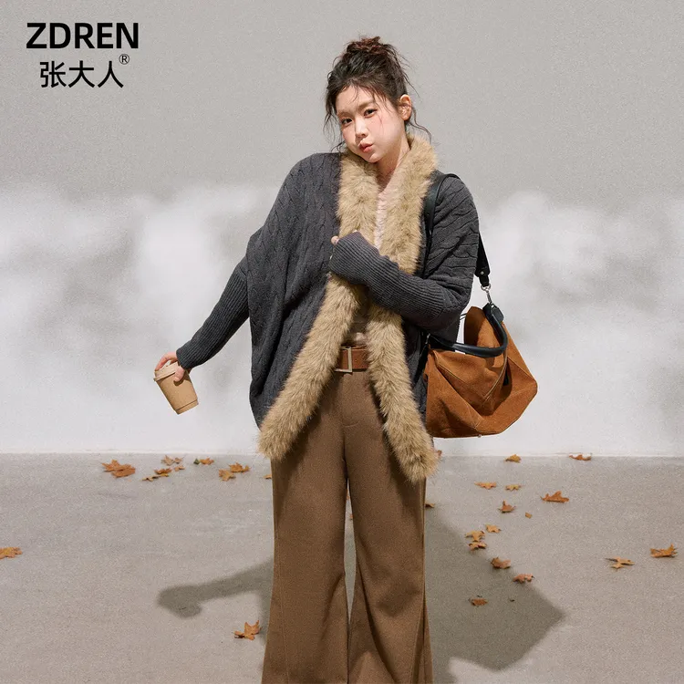 张大人【亚丁稻城】大码女装微胖妹妹韩系保暖大毛领麻花毛衣