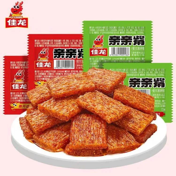 佳龙亲亲嘴辣条40片亲嘴烧大刀肉儿时爆款小吃休闲小零食