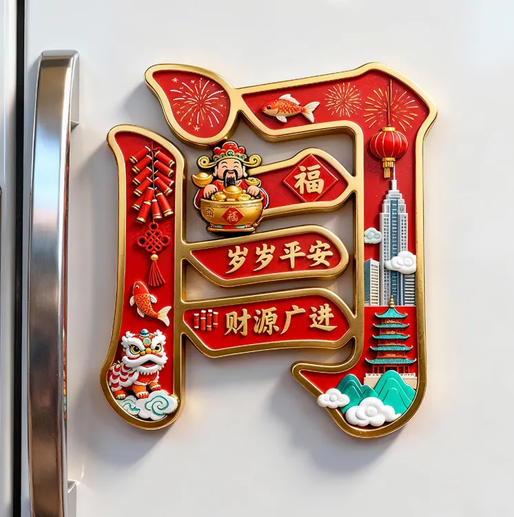 【闫】百家姓金属磁吸浮雕冰箱贴旅游景点纪念文创伴手礼装饰门贴