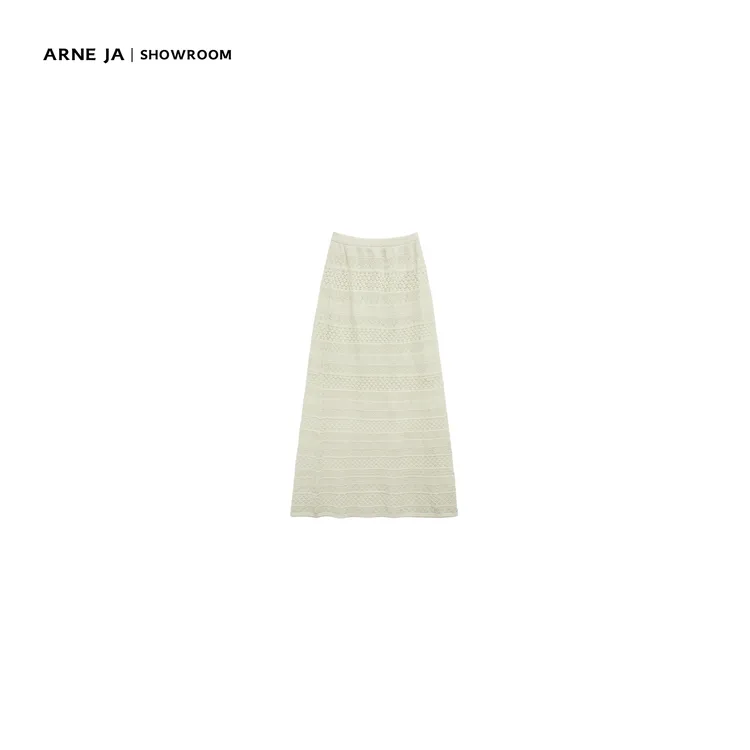 ARNE JA｜“镂空之美”波西米亚蕾丝钩花羊毛针织半身裙W6775051