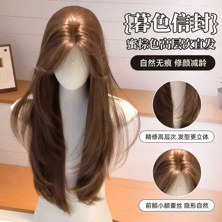 甜欣【暮色信封】假发女韩系高层次长直发秋冬氛围感自然日常全头套