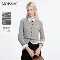 【星线好物】MOISSAC摩萨克2025秋圆领刺绣长袖针织衫女MTFQ30608