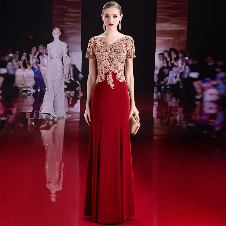 5813宴会上档次女装春夏款晚礼服女气质新款喜婆婆婚宴装秋装