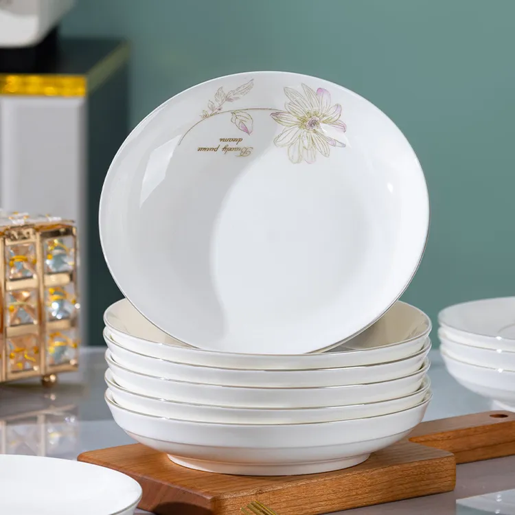 春暖花开6英寸吐骨碟10只创意家用陶瓷盘碟套装减简约设计餐盘
