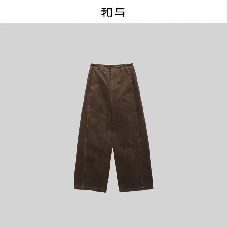 和与|弹力灯芯绒休闲直筒裤H53YUA10015