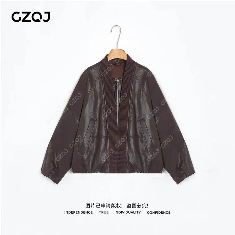 老琴私服【佛罗伦萨】琥珀流光风90白鹅绒皮衣羽绒服外套女冬季8366
