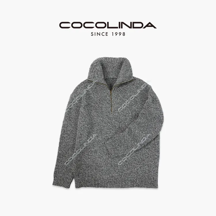 COCOLINDA|"彩砂满天星”【羊毛3针】特殊拼纱男女羊毛衫(745g）S5537