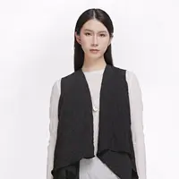 S·DEER圣迪奥运动黑色针织时尚休闲女士无袖设计师上衣S20181601