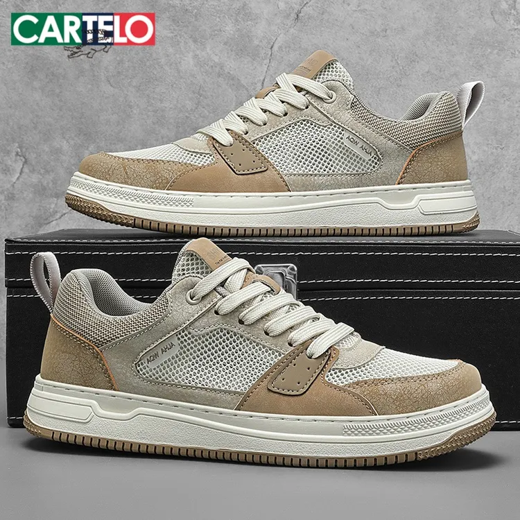 卡帝乐鳄鱼男鞋夏季透气网面鞋薄款轻便男士休闲板鞋百搭户外潮鞋