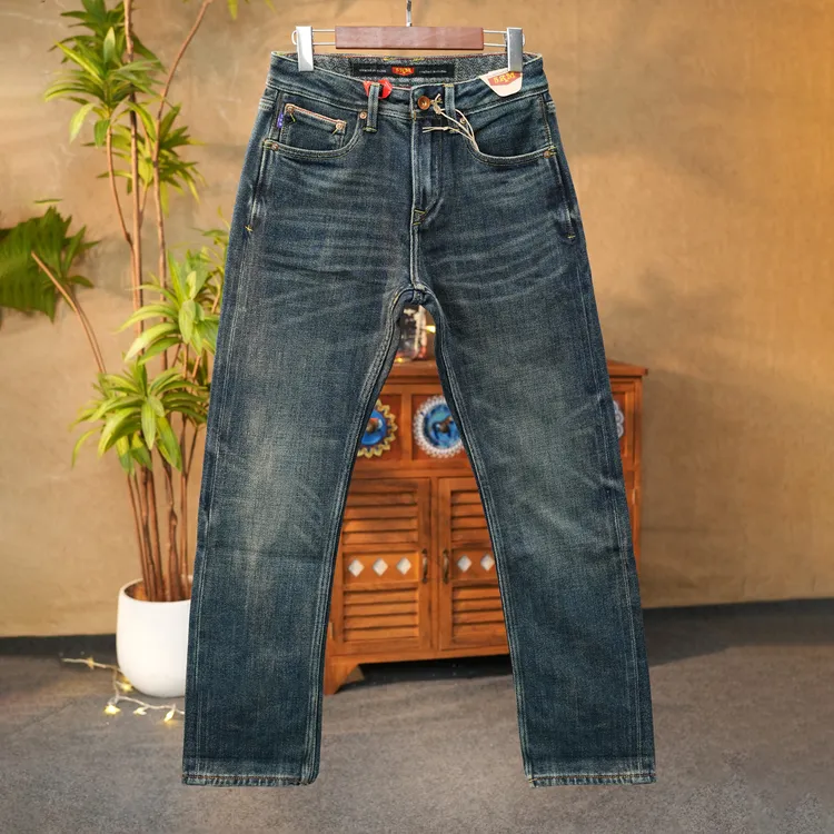 8016赤耳丹宁牛仔裤17盎司秋冬埃及珍稀软棉花男士501宽松直筒裤