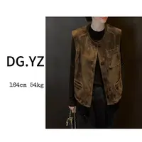 【樱子家】2955F圆领下摆抽绳复古马甲