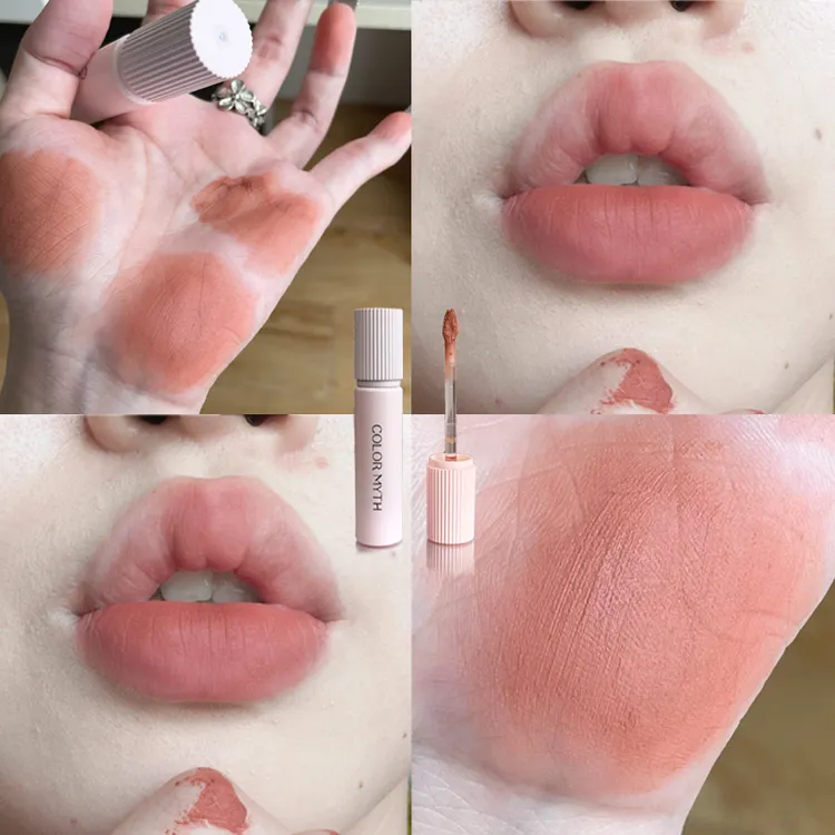 color myth哑光雾面唇泥唇釉丝绒唇泥黄显白口红