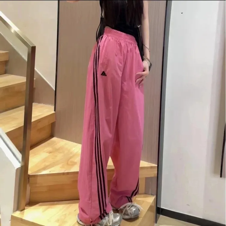 【运费险+早拍早发】高街美式休闲裤侧边三条杆高腰宽松直筒阔腿裤