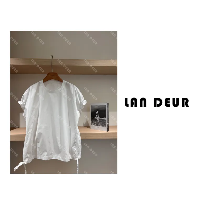 JIUJIU【夏日柔风】甜美气质宽松百搭设计感白色圆领花苞袖短袖衬衫