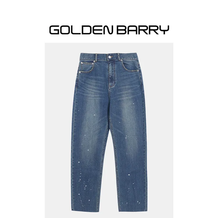 GOLDENBARRY|503161泼墨修身版牛仔裤