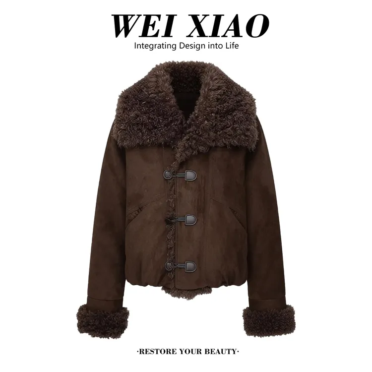 冬季高级感时尚加厚保暖毛领棉服外套女2025新款宽松百搭长袖棉衣